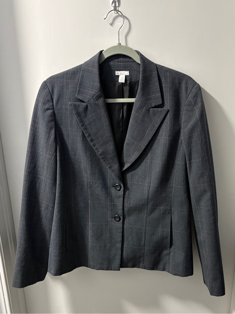 Apt. 9 Tailored Dark Gray Plaid Women's Blazer